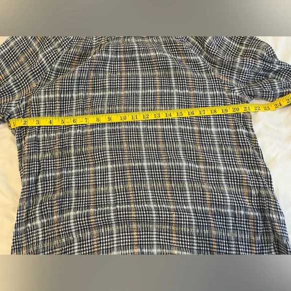 Pilcro blue and gold Checkered Shirt from Anthropologie - Picture 7 of 13